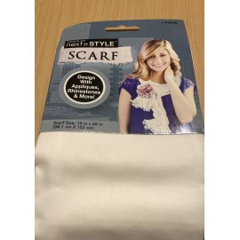 Next Style White Scarf Blank DIY 15”X60” Design W/ Creativity. Fashion New