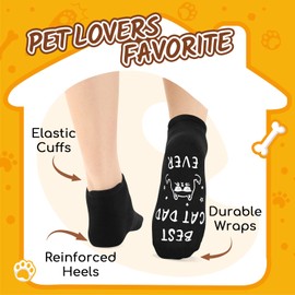 Funny Cat Socks for Men - Birthday Gifts for Cat Dad, Christmas Cat Gifts for Cat Lover with Keychain, Valentine's Day Gifts for Her Him