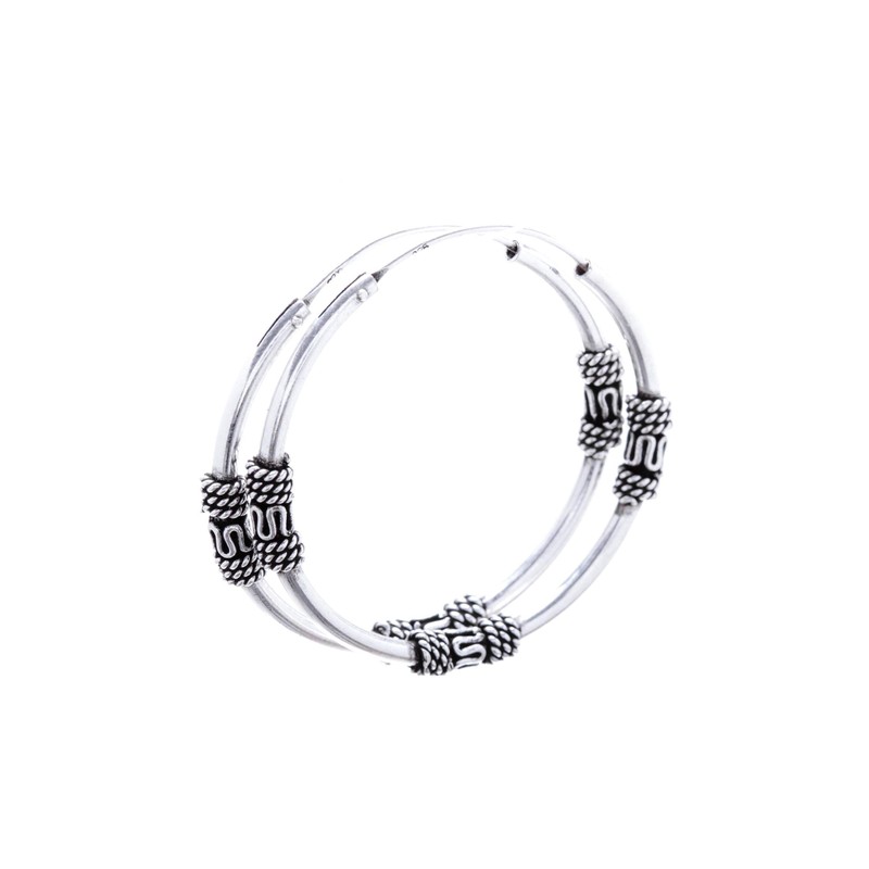 WINDALF Arion Large Creole Earrings Diameter 3.7 cm Silver Hoop
