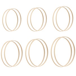 12 Pack 6 Sizes Wooden Floral Hoops, Wooden Wreath Ring, Wooden Hoops for Crafts, Wreath Macrame Craft Hoop Rings for Making Wedding Wreath Decor, Wall Hanging Craft (5, 6, 7, 8, 9, 10 Inch)