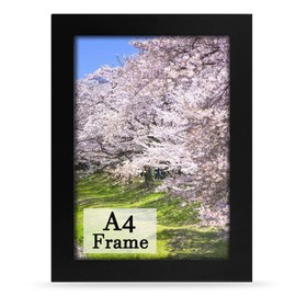 A4 Photo Frame - Picture Frame Certificate Frame Picture Frame, Wall Decoration 21cm x 29.7cm, Display Pitcure for Table Top and Wall Mounting Freestanding and Wall Mountable(Black)