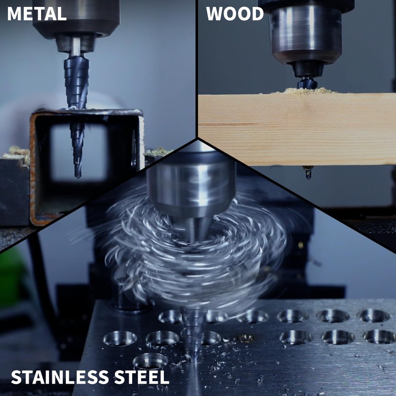 Step Drill Bit for Metal Set, 1/4" - 2-1/2"Large Step