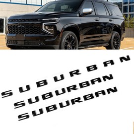 3pack OEM 2021 Suburban Emblem 3D Letters Badge Compatible with 2019-2025 Suburban 84910061 Glossy Black