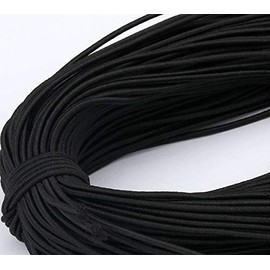 MoonyLI 45 Yards 2 mm Elastic Rope Bungee Shock Cord Pendant Strap DIY Projects Polyester Bungee String Rope (White/Black), black