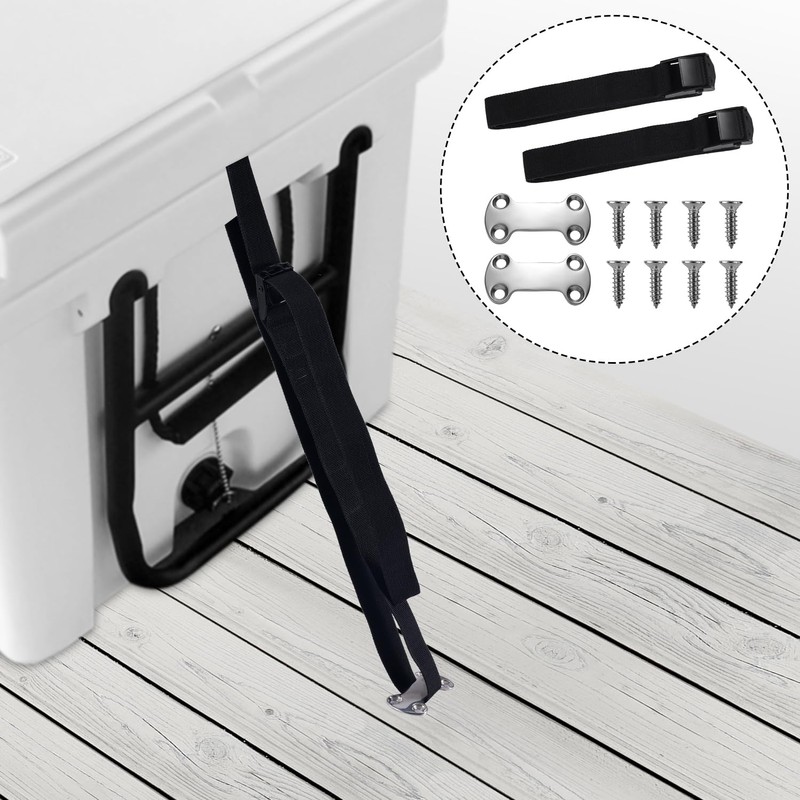 BOXOB Cooler Tie Down Kit, Straps for Fixed Coolers to