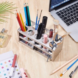 UNICRAFTALE 1 Set 3-Tier Test Tube Holder 10 Seats Test Tube Rack Test Tube Stand Stainless Steel Tube Holder Laboratory Supplies Rectangular Test Tube Stand Holes 30 mm for Classroom Laboratory