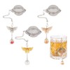 UNICRAFTALE 3 Sets Round Loose Tea Strainer Butterfly Shaped Stainless Steel Loose Leaf Tea Ball Mesh Tea Strainer with Brass & Glass Ball Pendants Tea Strainer Set for Brew Tea, Spices & Seasoning