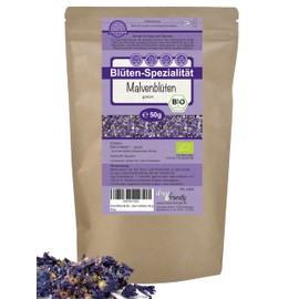 direct&friendly Organic Mallow Flowers Dried Mallow Tea Edible Flowers (50 g)