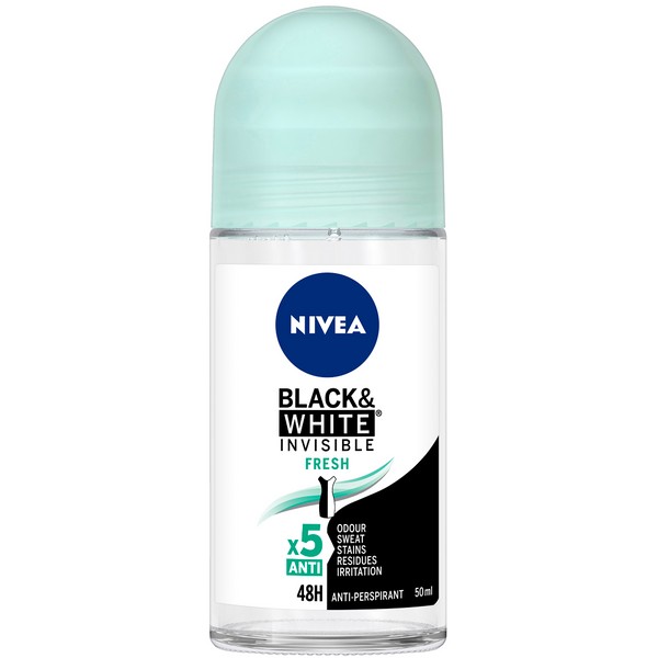Nivea Black & White Invisible Fresh Roll-On Anti-Perspirant 50ml