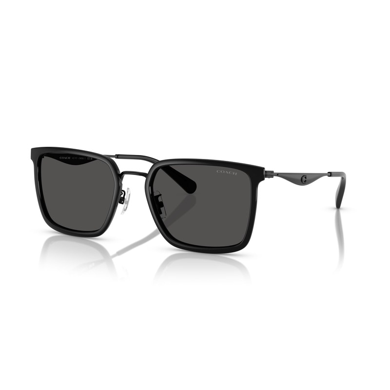 COACH Men's HC7171 Square Sunglasses, Black/Grey Solid, 56 mm