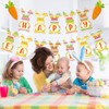 Happy Easter Banner Bunny Carrots Banner Easter Decorations for Indoor