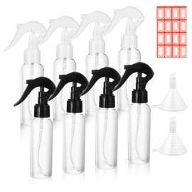 Molain 8Pcs Small Spray Bottles, No Leak And Clog Mister Spray Bottle, 3.5oz/100ml Empty Refillable Containers Reusable Liquid Container for Essential Oils Water Squirt(Black)