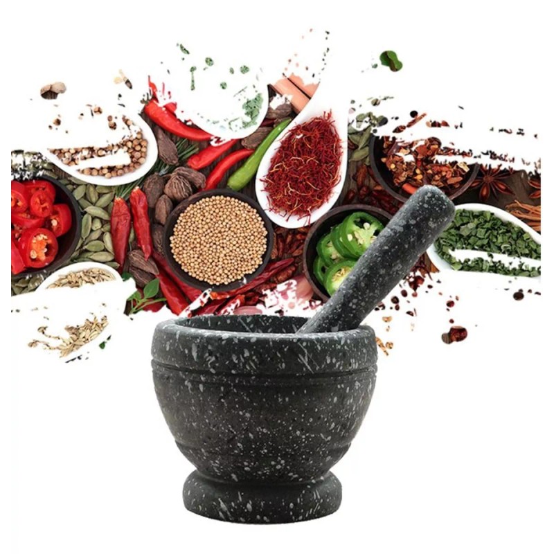 Mortero Molcajete Triturador Machacador Especias Mascarillas