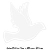 Large 460mm 'Dove' Clear Static Window Cling Sticker/Decal (White) (WC00012531)