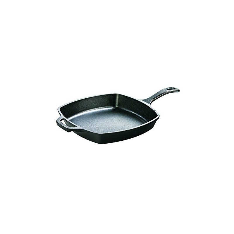 Lodge L8SQ3 Cast Iron Square Skillet, 10.5 inch, Black
