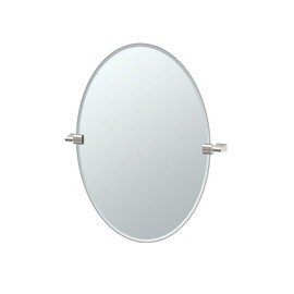 Gatco 4389 Bleu, Oval Mirror, Satin Nickel, 26.5-inch