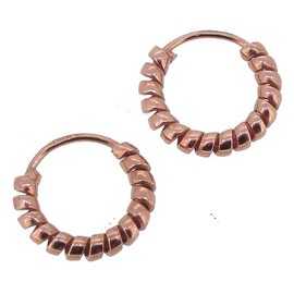 Touch Jewellery Sterling Silver 10mm Twisted Hoop Earrings with Rose Gold Plate