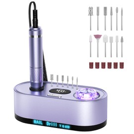 JOSGLOI Electric Nail Drill Professional: 40000RPM Electric Nail File Kit E File Nail Drill Machine with LCD Display for Acrylic Gel Nail, Manicure Pedicure Polishing Nail Grinder for Salon Home Use