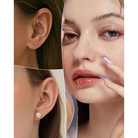 COCHARM 14K Solid Gold 18g/16g Nose Rings 16G Septum Rings Yellow Gold Tragus Helix Cartilage Conch Earring Hoops 18 Gauge Piercing Hoop, 18g- 7mm, Yellow Gold, no gemstone