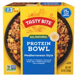 TASTY BITE Mediterranean Protein Bowl, 8.8 Ounce, Pack of 6, Ready to Eat, Microwaveable, Vegan, 14 Grams Plant Protein