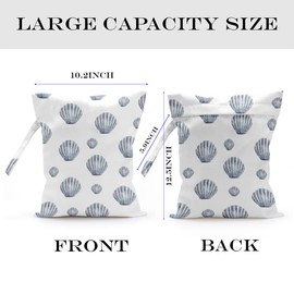 zcyxuuw Wet Bag, Wet Dry Bag, Wet Bag for Swimsuit, Travel, Beach, Pool, Diapers, Dirty Yoga Gym Clothes, Makeup Bag, Waterproof Reusable Beach Bag Ocean Decor Starfish Sea Horse Anchor