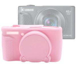 PCTC SX730 740HS Silicone Protective Cover Housing Frame Shell Case Compatible with Canon SX730 740HS，Silicone Gel Camera Case Compatible for SX740HS Easy to Install (Pink)