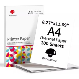 Phomemo 100 Sheets Orignal Thermal Paper A4 Foldable Paper For Phomemo M832/M834 Printer