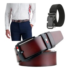 2pcs Cinturón De Piel Cuero Ajustable Caja De Regalo, Cinturon De Piel Hombre Cinturon Hombre Cinturon Caballero Cinto
