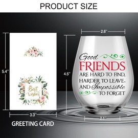 AGMDESIGN Good Friends Are Hard To Find Harder To Leave Friendship Wine Glass, Friendship Gifts for Women Sisters Best Friends Bestie BFF, Christmas Birthday Gifts for Women Mom Sisters Bestie BFF