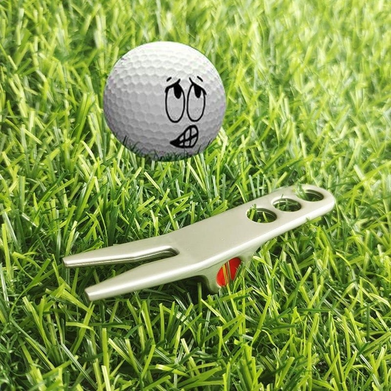 Hehglng 1Pc Silver Golf Ball Fork Pivot Divot Repair Tool