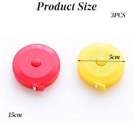 3pcs 1.5m 60inch Portable Soft Tape Measurement Sewing Tailor Ruler Push Button Retractable Tape Measure with Plasitc Cover for Clothing Measuring Children'S Height