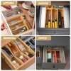 Upassion Bamboo Kitchen Drawer Organizer, 7 Inch Silverware Utensil Holder