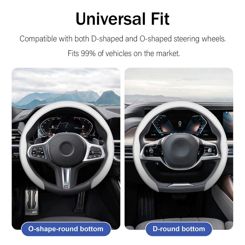 hxontheway 100% Real Nappa Leather Steering Wheel Cover Universal fit