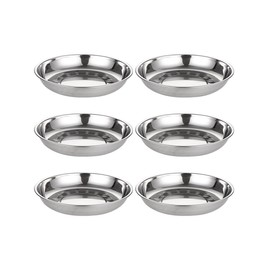 uvbws 6PCSstainless Steel cat Bowls, Shallow and Wide pet Food Tray, pet Feeding Bowl, Suitable for Cats and Puppies
