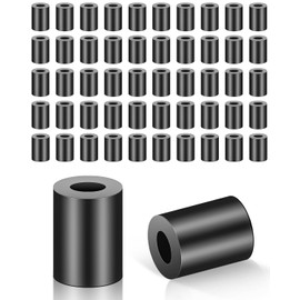 Pack of 50 Spacer Sleeves M8, Jeboler ABS Spacers, Plastic, Round Spacers, Black, Nylon Washers, Insulation, Spacer Sleeves without Thread, Columns Spacer Sleeve for Screws, 14 x 15 mm