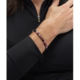 Cherry Tree Collection - Small, Medium, Large Sizes - Gemstone Beaded Bracelets For Women and Men - 6mm Round Beads (Rainbow Tourmaline - Medium)