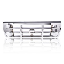 G-PLUS Front Bumper Grille, Compatible with Bronco 1992-1996/ Ford F150 F250 F350 1992-1997 Chrom Plastic F4TZ8200A, FO1200173, F2TZ13064D, FO2512130, F2TZ13064C, FO2513131