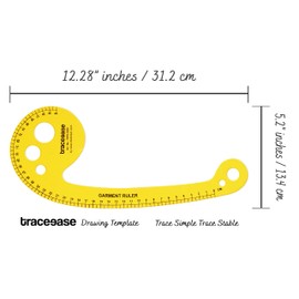 Traceease French Curve Template, Garment Making Ruler Sewing Tailoring Tools Stencils- 12 Inches Long