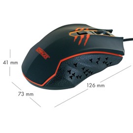 SCHWAIGER GM3000 Gaming-Maus Computer PC Maus Gaming-Zubehör 6 Tasten RGB Beleuchtung kabelgebunden ergonomisch schwarz rot