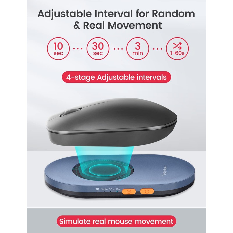 Vaydeer Ultra Slim Mouse Mover, Air 3 Mouse Jiggler with