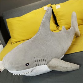 OPHRBU Stuffed Animal Shark Plush,Giant Shark Plush Pillow Soft Toy,Plush Large Shark Toys for Home Decoration Kids Gift (Grey, 39.3 inches)