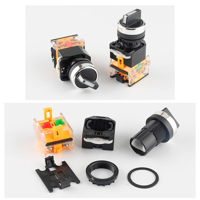 Momentary 3 Positions Rotary Selector Switch 10A 380V 22mm Mounting
