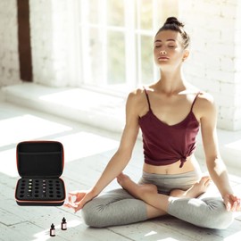 Joyzan Essential Oil Carrying Case, Holds 30 Rollers Bottles Storage Organizer Hard Shell Shockproof Exterior Box Holder EVA Traveling Bag Foam Insert Portable 5ml 10ml 15ml Accessories Home Zipper