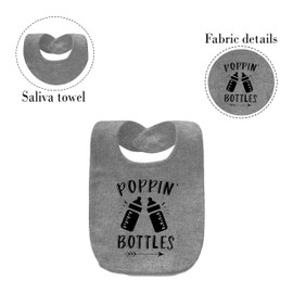 YSCULBUTOL Baby Twins Bibs Poppin Bottles Newborn Baby Cute Unisex Bibs Infant Twin Outfits(Grey)