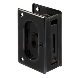Prime-Line N 7368 Pocket Door Privacy Lock with Pull - Replace Old or Damaged Pocket Door Locks Quickly and Easily – Classic Bronze, 3-3/4” (Single Pack)