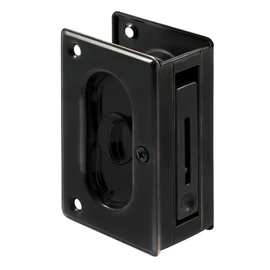 Prime-Line N 7368 Pocket Door Privacy Lock with Pull - Replace Old or Damaged Pocket Door Locks Quickly and Easily – Classic Bronze, 3-3/4” (Single Pack)