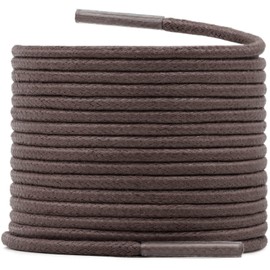 WEGOODZF Round Thin Waxed Shoelaces: 2 mm Business Cotton Shoe Laces for Men Women Leather Shoes 2 Pairs, 04 Dark Brown