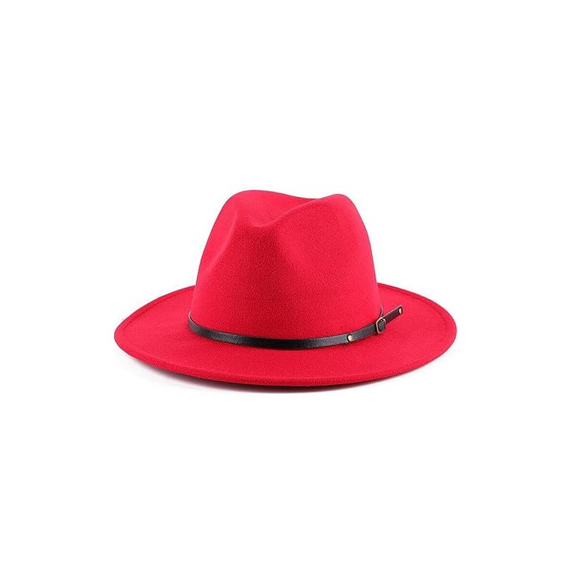 Upstore Women Classic Wool Fedora Hat with Belt Buckle Felt