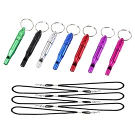 DELUXEFOX Emergency Whistle Colorful 7 Pack Soccer Whistle with Neck Strap Outdoor Whistle Waterproof Gym Coach Whistle for Soccer Referee Whistle Hiking