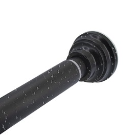 Shower Curtain Rod 30-55IN, Anti-Slip, No Rust,Black Stainless Steel Metal No Drilling Tension Adjustable Curtain Rods for Bathroom, Window, 1 Inch Diameter